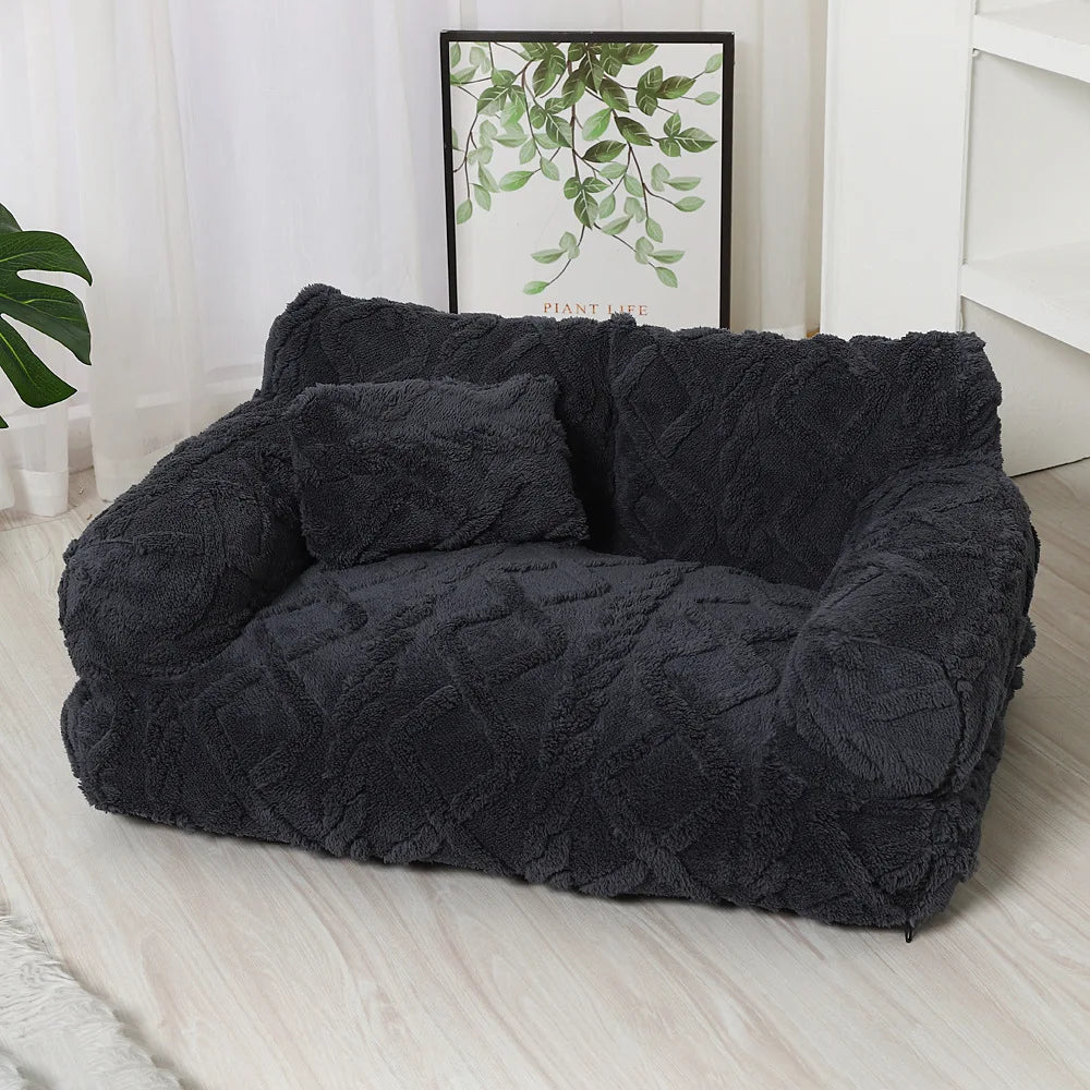 Lit peluche épais déhoussable pour chien et chat