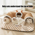 Tente-tunnel avec coussin pour chat
