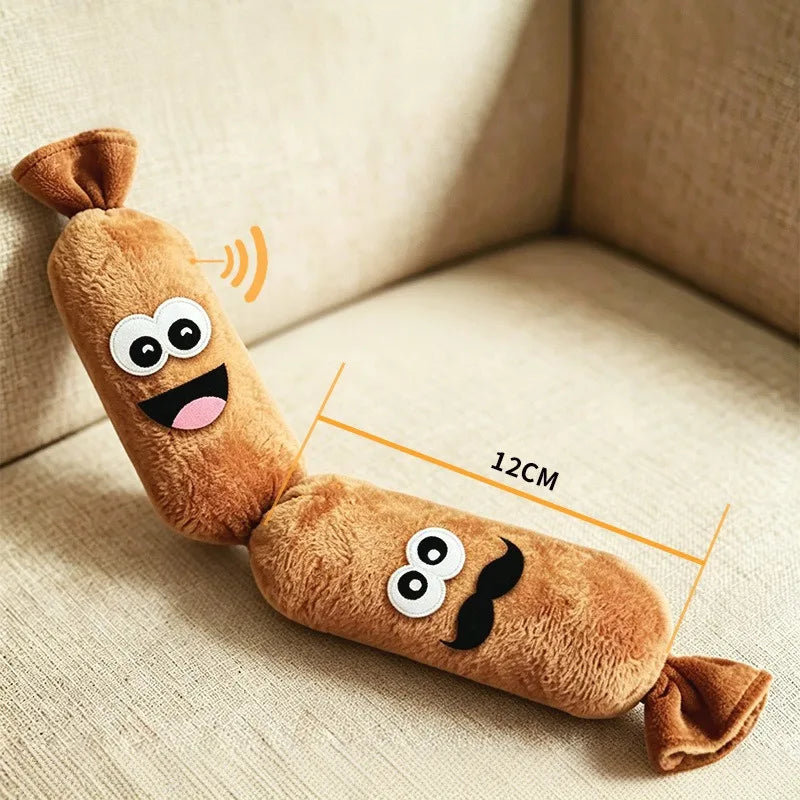 Peluche saucisse grinçante pour chien