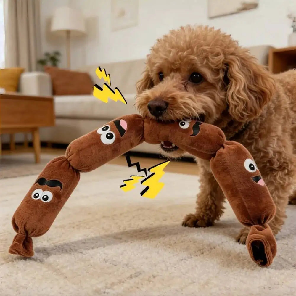Peluche saucisse grinçante pour chien