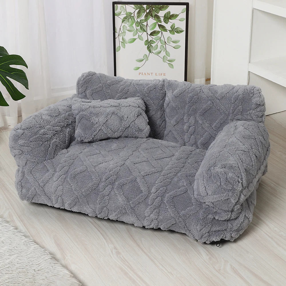 Lit peluche épais déhoussable pour chien et chat