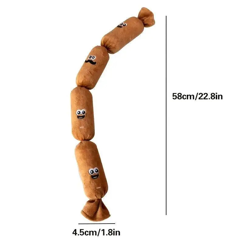 Peluche saucisse grinçante pour chien