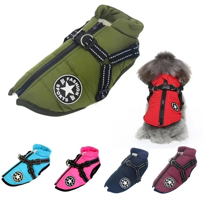Manteau chaud avec harnais intégré pour chien