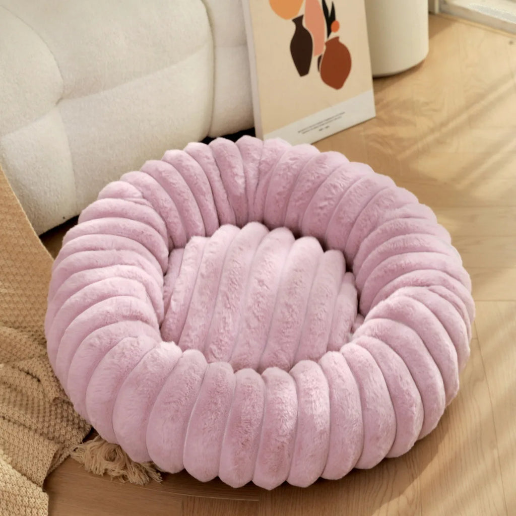 Panier rond moelleux pour chien et chat