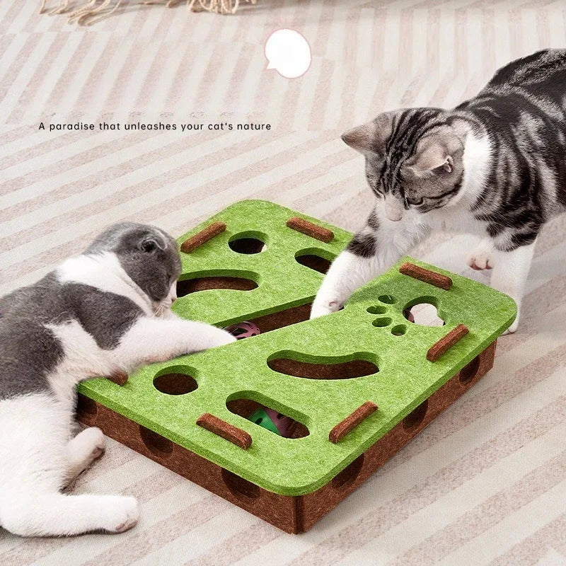 Boîte à énigmes en feutre pour chat