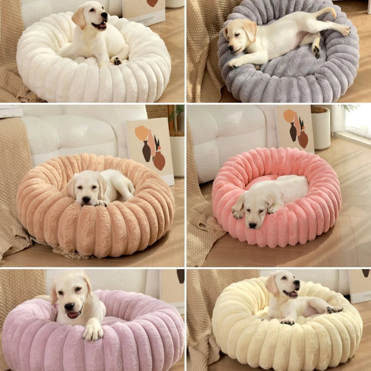 Panier rond moelleux pour chien et chat