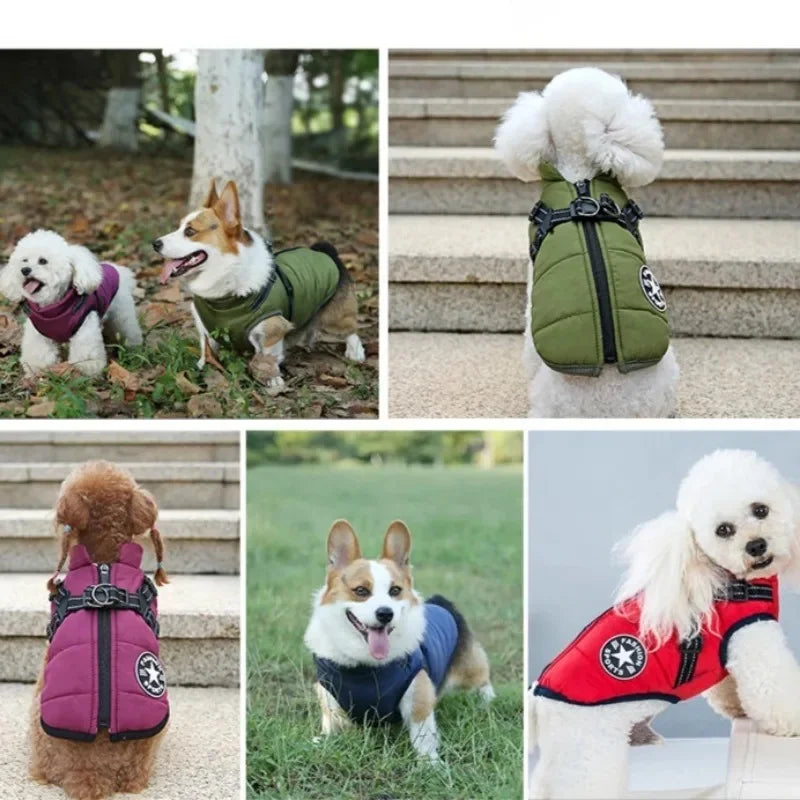 Manteau chaud avec harnais intégré pour chien