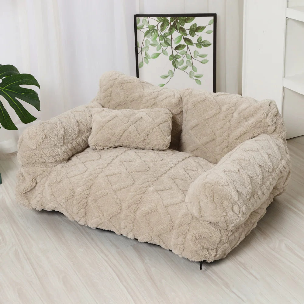 Lit peluche épais déhoussable pour chien et chat