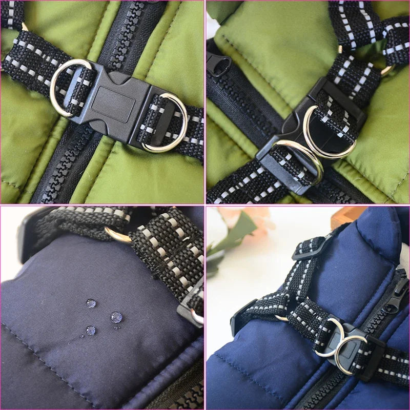 Manteau chaud avec harnais intégré pour chien