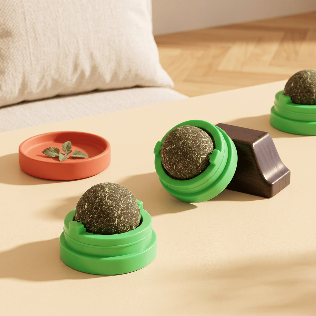 Balle à catnip rotative pour chat