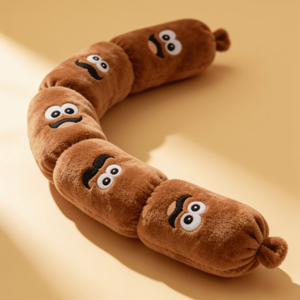 Peluche saucisse grinçante pour chien