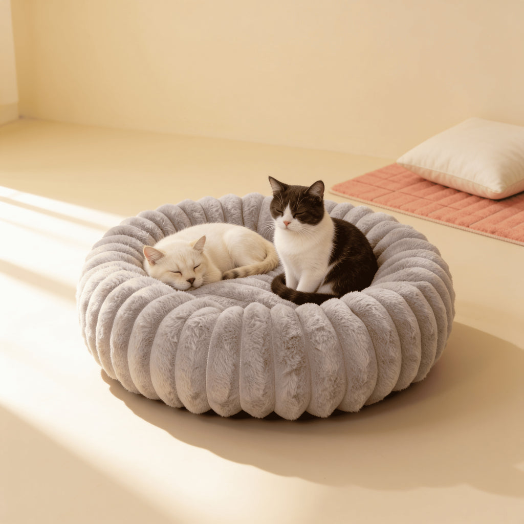 Panier rond moelleux pour chien et chat