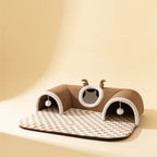 Tente-tunnel avec coussin pour chat