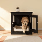 Meuble-cage en bois pour chien